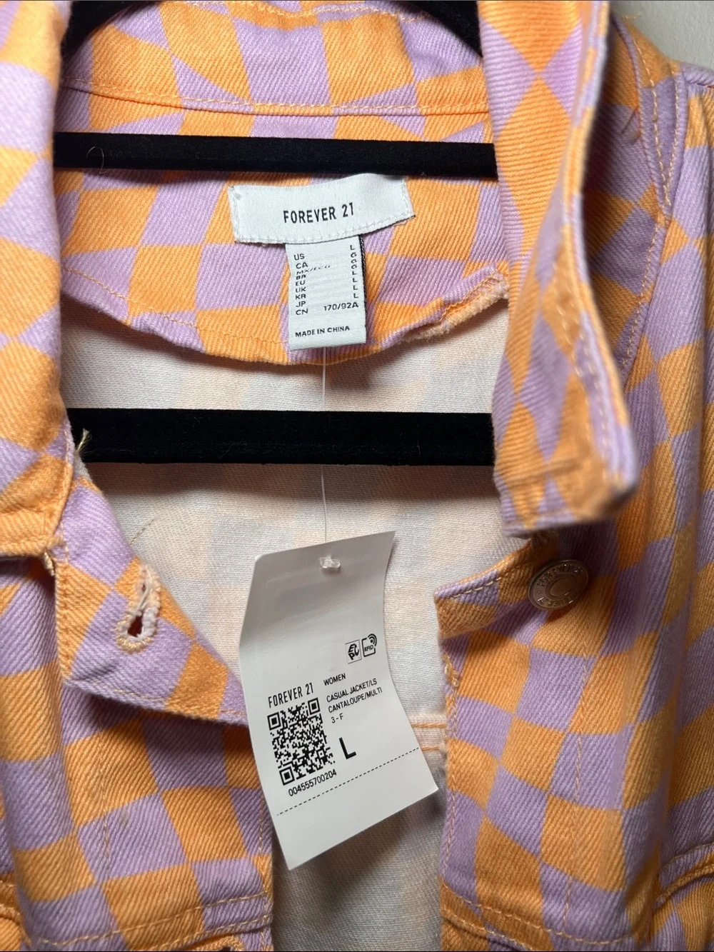 Forever 21 Purple and Orange Checkered Women Matching Set- NWT